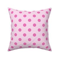 One Inch Dark Pink Polka Dots on Light Pink