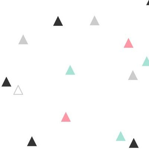 Triangle Confetti - Coral Mint Grays