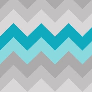 Turquoise Teal Blue Grey Gray Chevron Ombre Fade