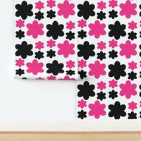 Hot Pink Black Floral Flower