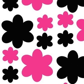 Hot Pink Black Floral Flower