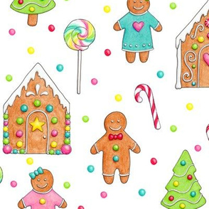 Christmas Gingerbread People and Houses