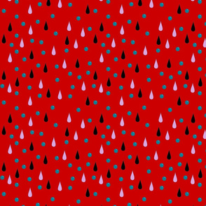 drops and bubbles on red