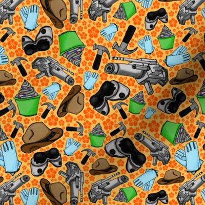 Doctor Horrible's Sing Along Fabric - Orange