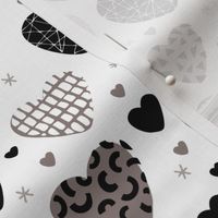 Cute hearts love and romantic wedding theme for kids and lovers valentine black and white