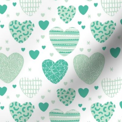 Cute hearts love and romantic wedding theme for kids and lovers valentine mint
