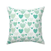 Cute hearts love and romantic wedding theme for kids and lovers valentine mint