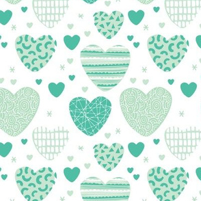 Cute hearts love and romantic wedding theme for kids and lovers valentine mint