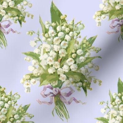 Muguet on blue violet