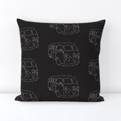 Kombi Van Kalligram white on black