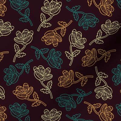 royal_outline_floral_pattern