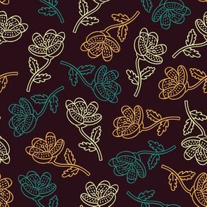 royal_outline_floral_pattern