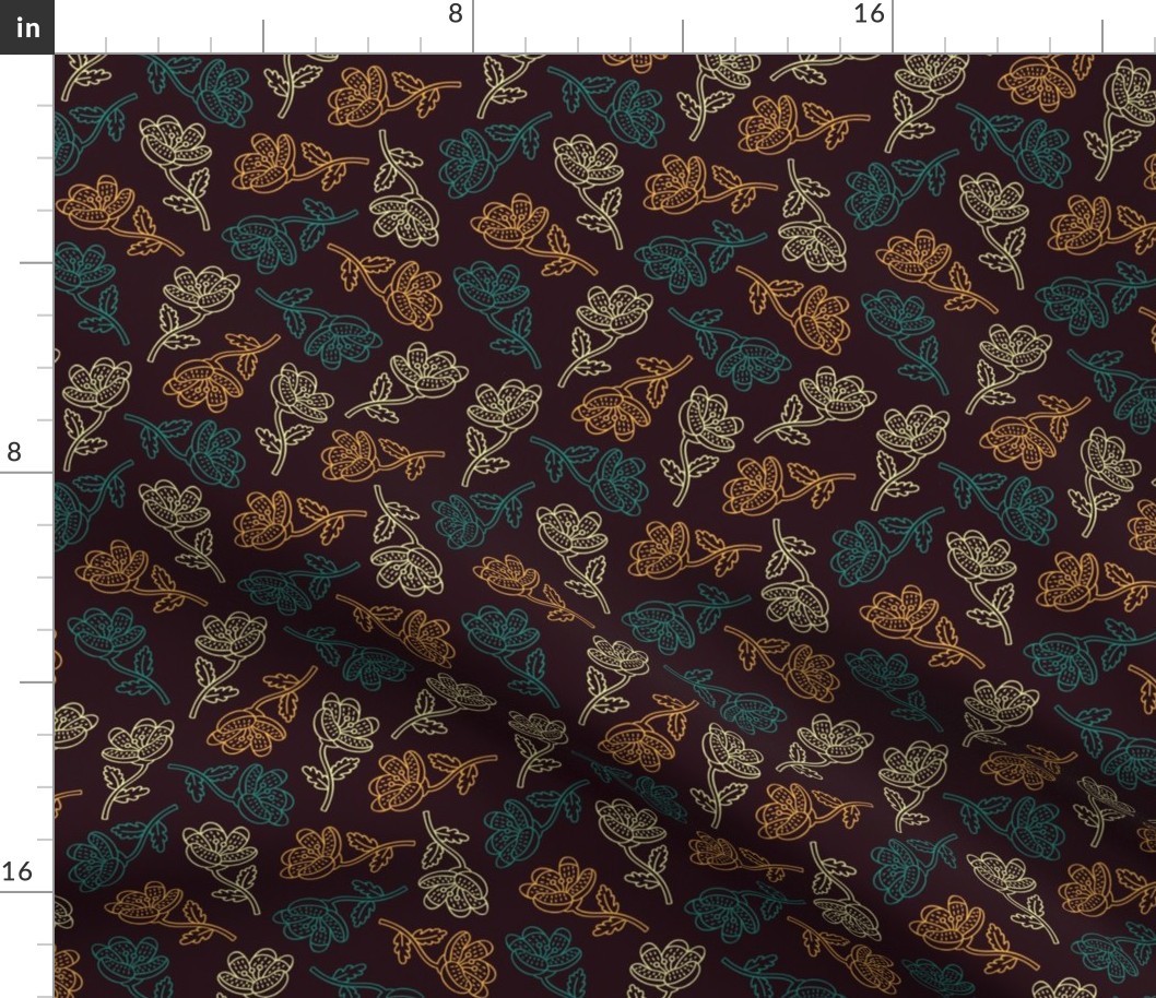 royal_outline_floral_pattern