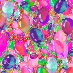 SMALL scattered summer yummy balloons PINK GREEN PSMGE