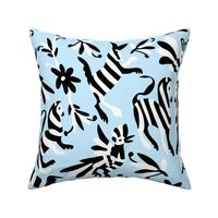 Pale Blue Otomi Striped Animals