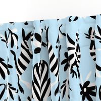 Pale Blue Otomi Striped Animals