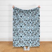 Pale Blue Otomi Striped Animals