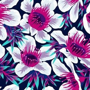 Manuka Floral - White Purple