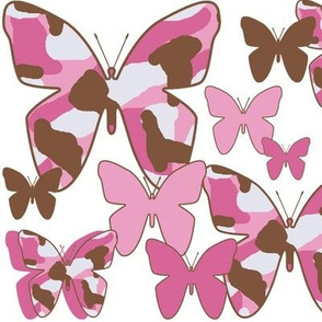 Pink Brown Camo Butterfly Camouglage 