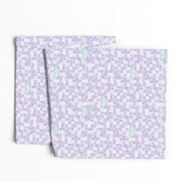 Five Tiles & Butterflies - lavender & seaglass II