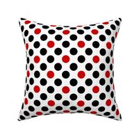 UK black + red diagonal polka dots on white by Su_G_©SuSchaefer 