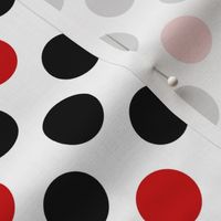 UK black + red diagonal polka dots on white by Su_G_©SuSchaefer 