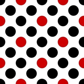 UK black + red diagonal polka dots on white by Su_G_©SuSchaefer 