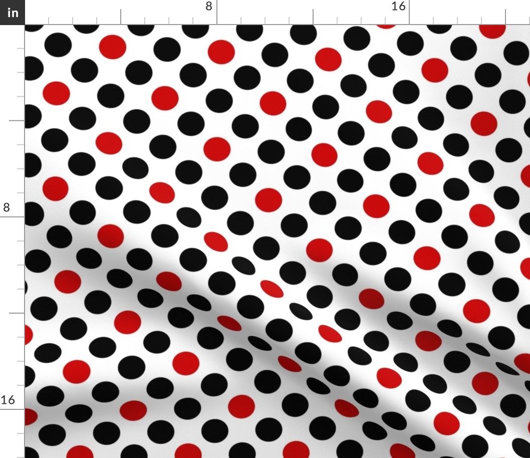 UK black + red diagonal polka dots on white by Su_G_©SuSchaefer 