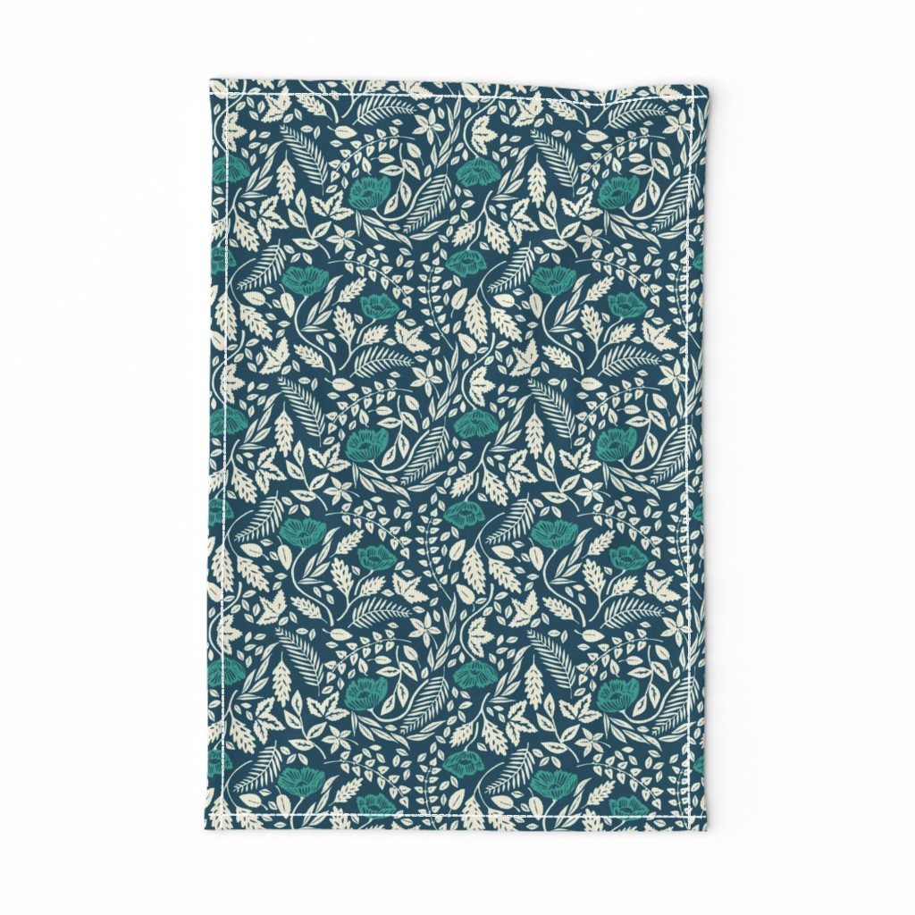 Teal, White, and Blue Flowers