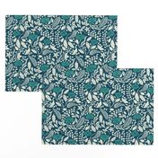 Teal, White, and Blue Flowers