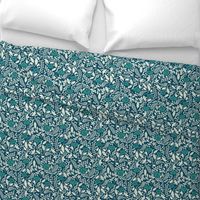 Teal, White, and Blue Flowers