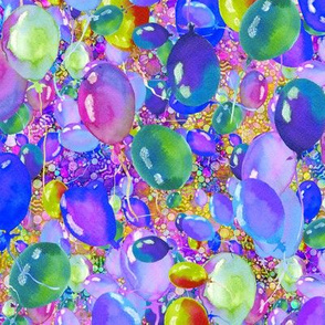 small SCATTERED summer yummy balloons BLUE PURPLE LIME PSMGE