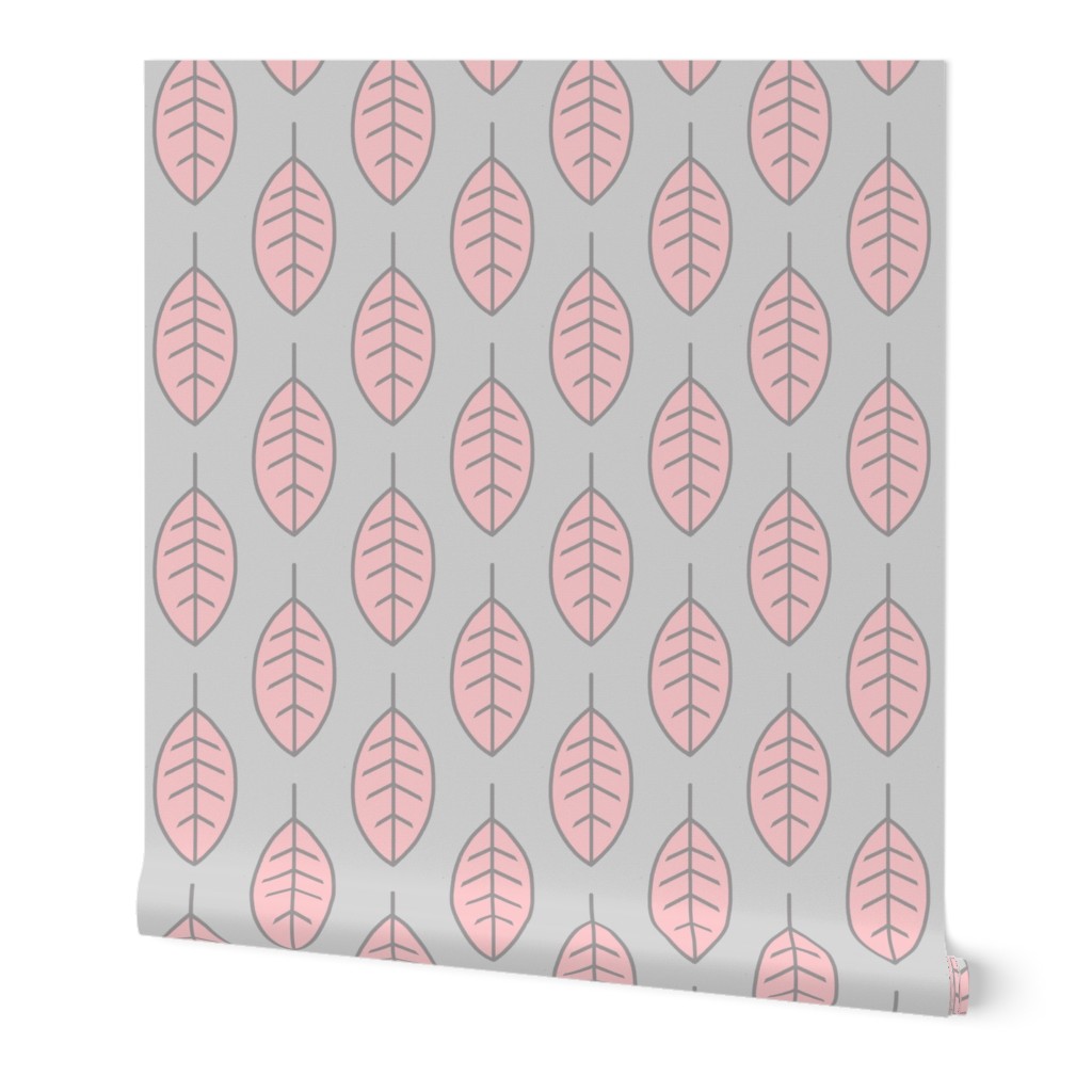 Leaves-pink/grey-meadow sunrise