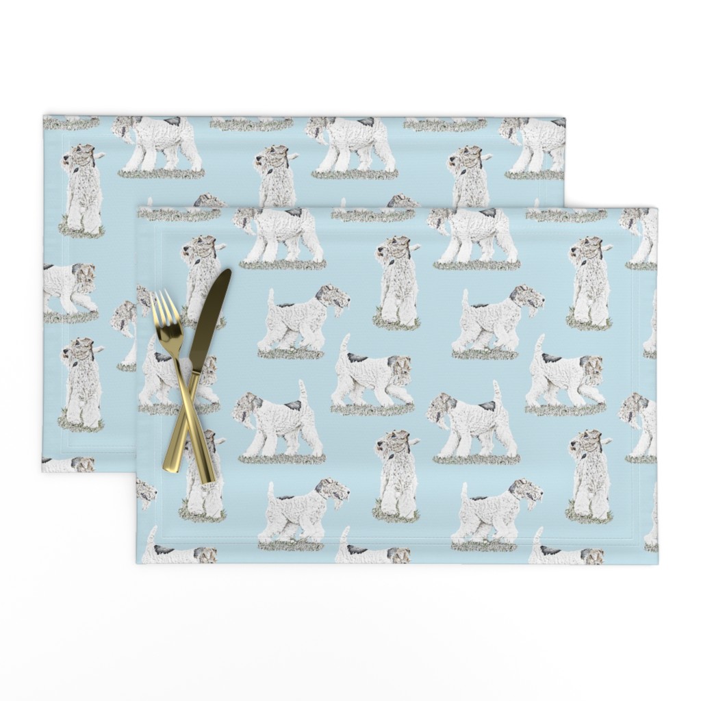 Playful Wire Fox Terrier - blue