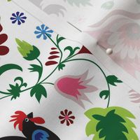 Rooster Floral Folklore Print