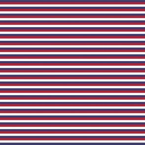 Pinstripe Red, White, and Blue Horizontal Eighth Inch Stripes