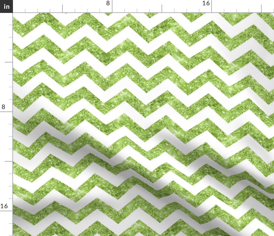 Glitter Chevron Green