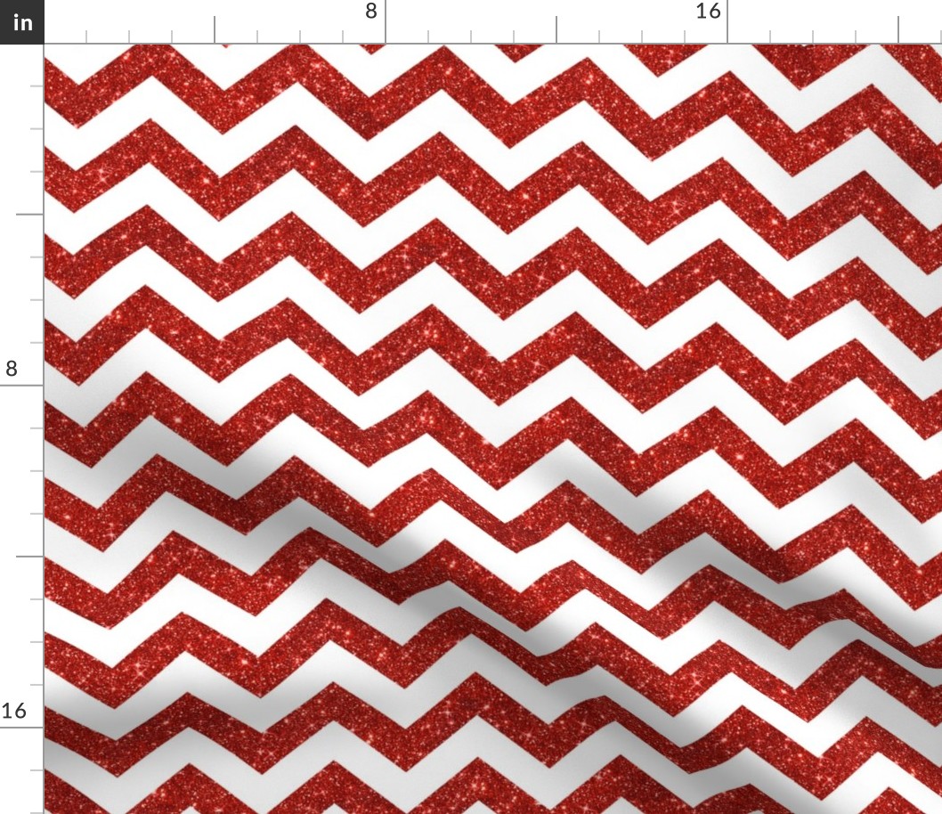 Glitter Chevrons Red