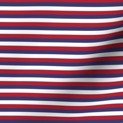 Quarter Inch Red, White, and Blue Horizontal Stripes