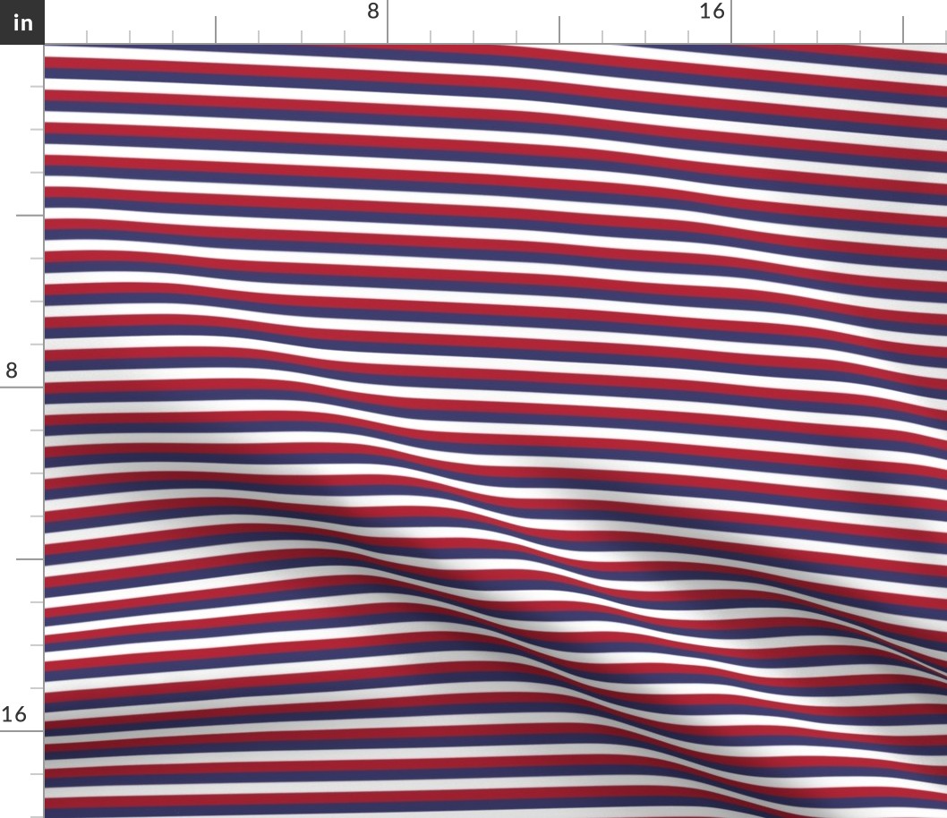 Quarter Inch Red, White, and Blue Horizontal Stripes