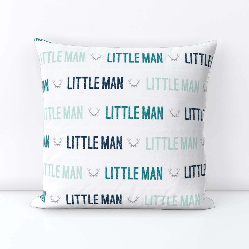 Little Man - Multi Teal/Navy/Mint with grey antlers