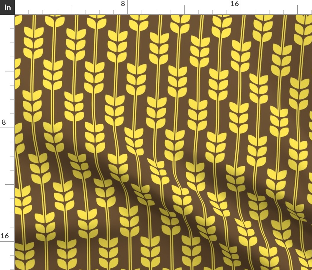 1970s Canadian Wheat in Yellow on Brown
