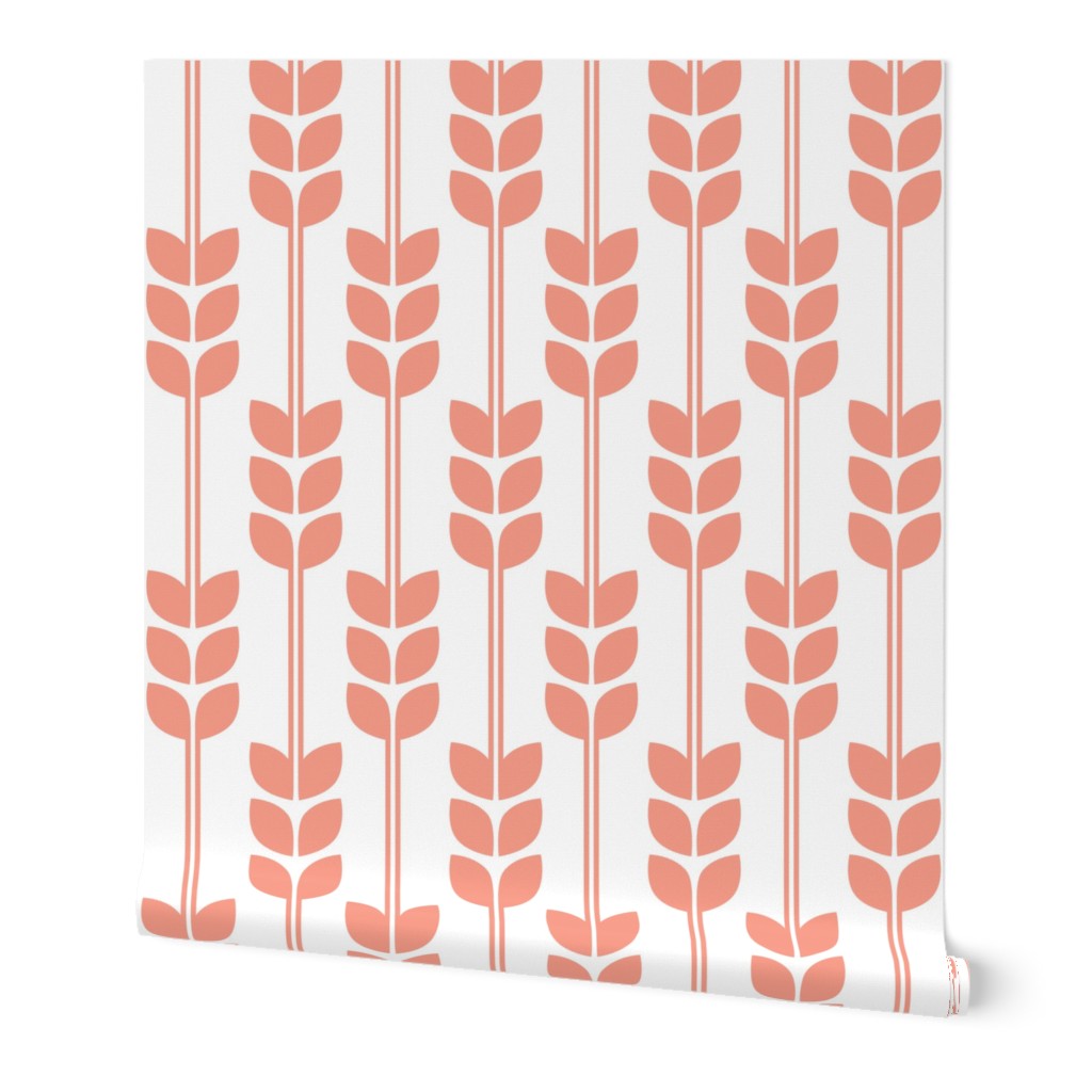 Wheat - Coral on White