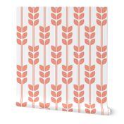 Wheat - Coral on White