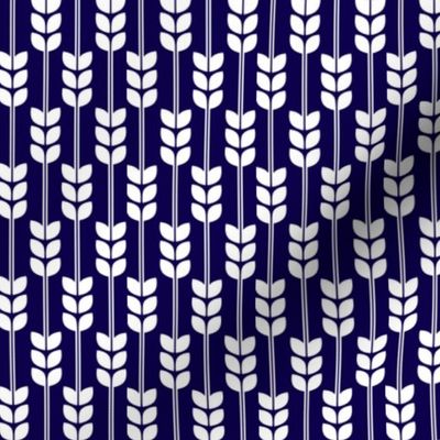 Wheat - White on Navy, Small