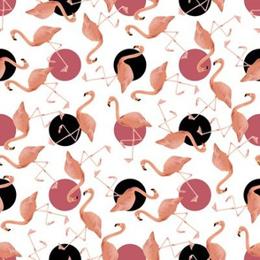 Flamingos on Polka Dots