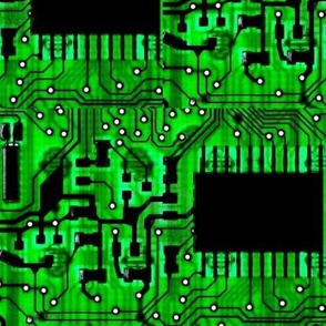 Computer circuits green and black