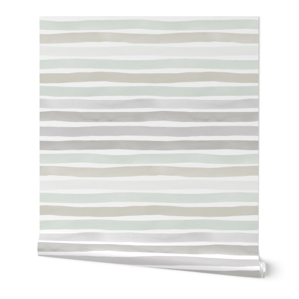 Watercolor Stripe Hues M+M Grays by Friztin