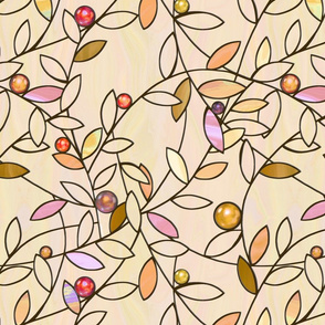 jeweled vines - warm beige