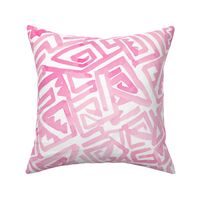 Ancient Modern Watercolor Maze Pink Large